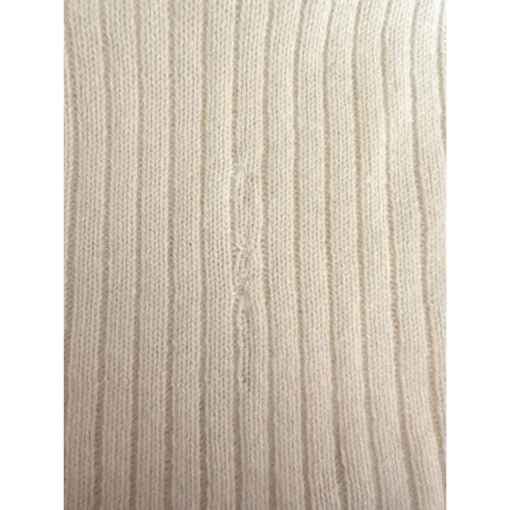Reformation Sydney Cashmere Collared‎ Sweater Ribbed V Neck Ivory Size Large